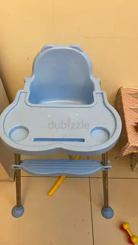 Light blue baby high chair - sturdy feeding chair