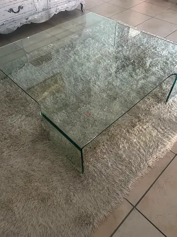 Clear Glass Coffee Table - Modern Minimalist Design