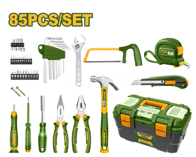 85-piece Hand Tool Set with Toolbox — Pliers, Screwdrivers, Hammer, Tape Measure