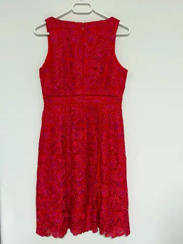 Monsoon Red lace sleeveless knee-length dress (women's) - excellent condition