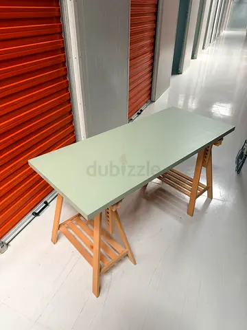Ikea Wooden table with light green top - study/working table, Great condition