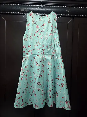 Light Blue Floral Sleeveless Summer Dress - Size 18