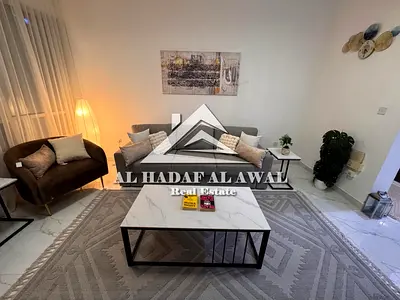 For monthly rent, 1BHK with spacious living room and 2 Bathrooms in Beach Tower 1, Sharjah area wit
