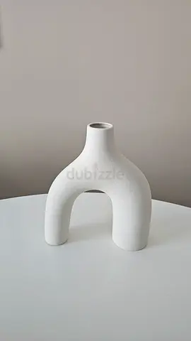 Beige Ceramic Sculptural Vase - 21W x 24H