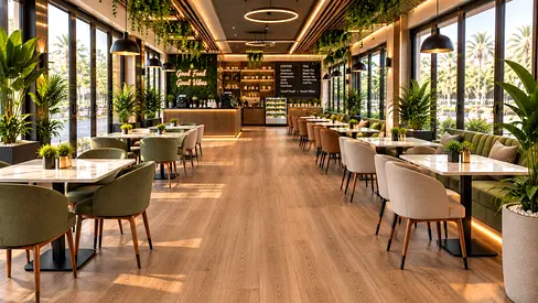 RESTAURANT CAFE WOODEN FLOORING SUPPLIER IN DUBAI