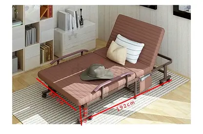 Portable Folding Single Guest Bed with Wheels