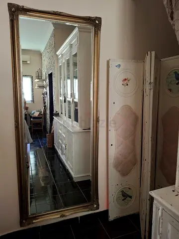 Full-length wooden framed standing mirror French style - good condition (Made in France)