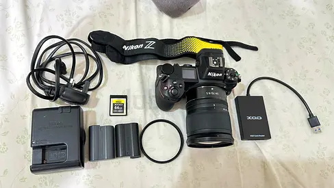 Nikon Z mirrorless camera kit with 24-70mm lens, batteries & XQD card