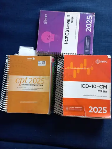 Set of 3 Medical Coding & CPC 2025 Reference Books (ICD-10-CM, HCPCS Level II, CPT)
