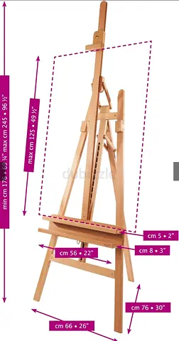 Wooden Studio Tripod Easel — Adjustable Artist Easel for Canvas