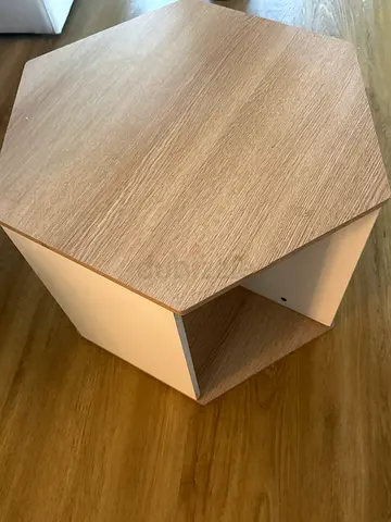 Hexagonal Wooden Wall Shelf - Light Oak Finish