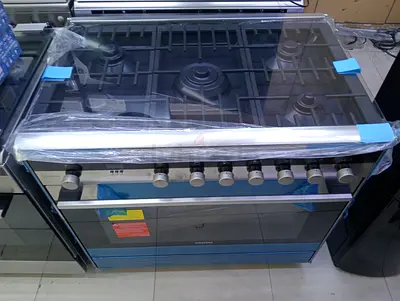 5-Burner Gas Range Cooker with Oven - Stainless Steel