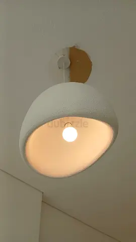 White Textured Ceiling Pendant Light - Single Lamp