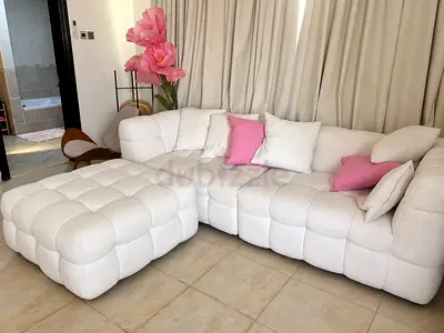 Large Soft Sofa with Ottoman – 240 cm – Very Comfortable