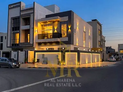 Distinctive villa for sale in Al Zahia | Corner villa, detached, luxurious finishing | Includes electricity, water, and air conditioning. Freehold own