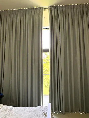 Grey blackout curtains / drapes - pair, good condition