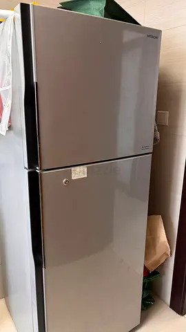 Hitachi 2-Door Refrigerator - Grey, Good Condition