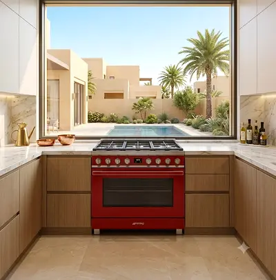 SMEG 90cm Gas Hob Electric Oven Cooker – Dual-Fuel Cooking Range
