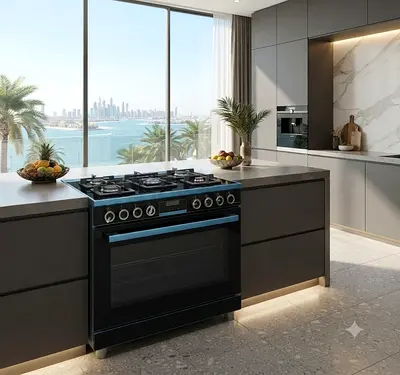 Bosch Series 8 5-Burner Gas Range with Oven – Black Glass Top