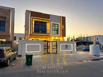 Distinctive villa for sale in Al Zahia | Corner unit, two floors plus roof, 5 bedrooms | Freehold; registration and ownership transfer fees included.