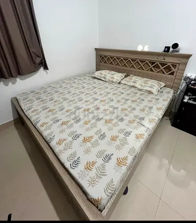 Wooden Cot with Mattress + Bonus Home Furniture Items