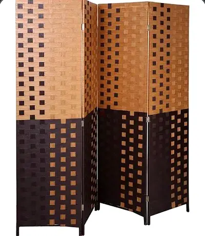 Folding wooden room divider