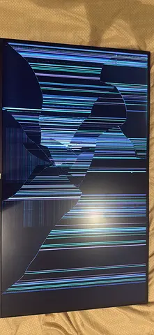 27-inch Monitor - FOR PARTS / NOT WORKING (Cracked Screen) - 75 AED