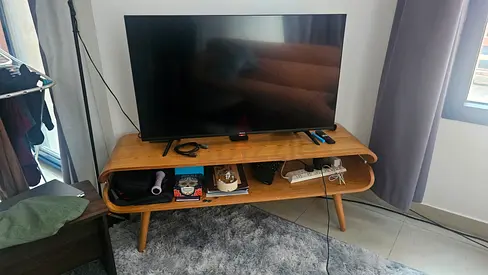 Scandinavian Mid-Century Wooden TV Bench / Unit