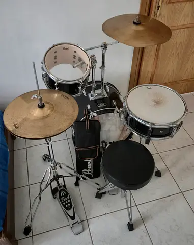 Pearl Acoustic Drum Kit Complete Set – Cymbals, Throne, Pedal, Stick Bag Included