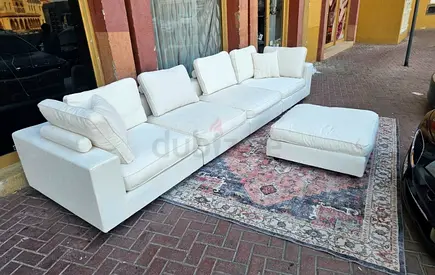 Excellent condition Marina home Feather filled sofa with footstool