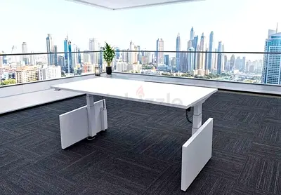 Herman miller electric height-adjustable standing desk

- modern rectangular tabletop