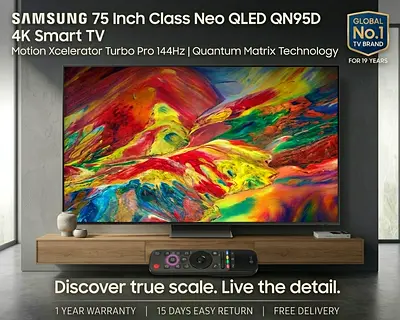 Samsung 75" Neo QLED QN95D 4K Smart TV - 75 inch