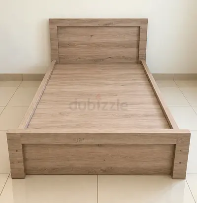 Single wooden bed frame - light oak finish - 120*200
