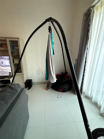 Freestanding hammock tripod chair stand (metal) - used, sturdy frame with sensory swing