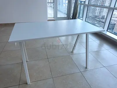 White rectangular dining/office table - good condition