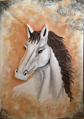 Hand-painted Horse Portrait on Canvas — Original Artwork