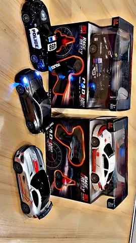 Set of 3 Remote Control Racing Cars – Police and Sports Cars, Working Lights