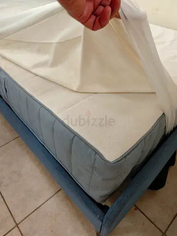 IKEA Single Bed with Slatted Base and mattress (Blue)