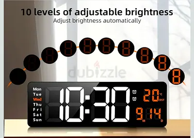 Digital LED Alarm Clock with Temperature Display and Adjustable Brightness