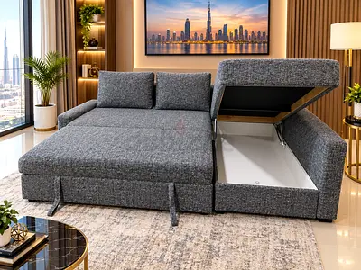 L-Shape Storage Sofa Bed – Left & Right Fitting – Colour Available