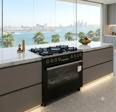 Bosch Series 8 Latest Model 90cm 5-Burner Gas Cooker with Large Oven