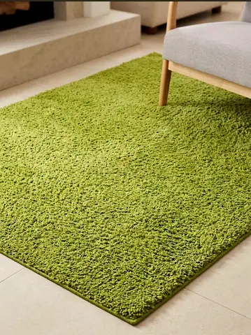 Green shaggy area rug - gently used, 2m*1.5m
