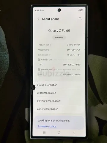 Samsung Z Fold6 512GB RAM 12 LCD dot