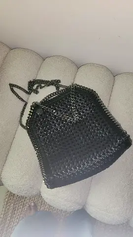 Black woven chain shoulder bag - small evening/casual bag