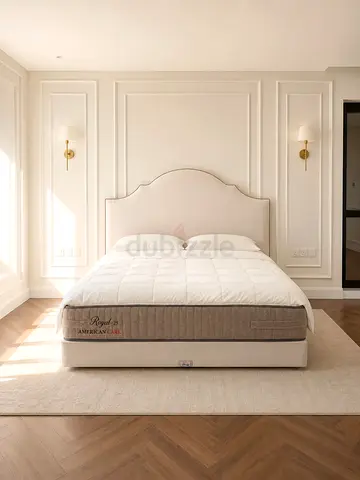 Modern King Bed Frame with Upholstered Headboard and Footboard