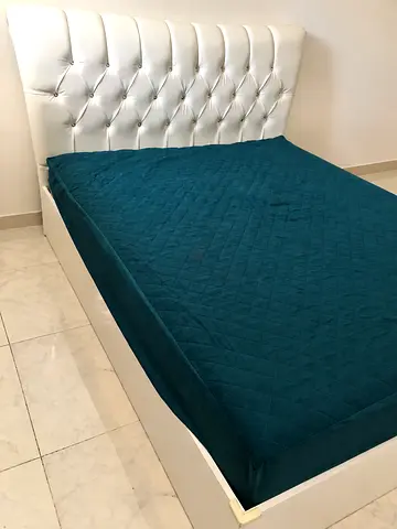 White Bed Frame + 2 Matching Bedside Tables | AED 450