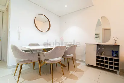 Modern 6-Seater Dining Table with Velvet Chairs and coffee bar included