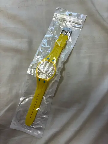 Yellow silicone wristwatch for AP x SWATCH - new in sealed packaging