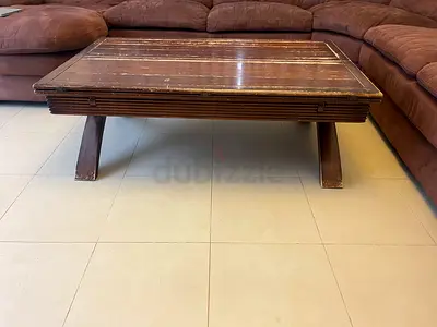 Solid Wood Side Table / End Table - Medium Brown, Used