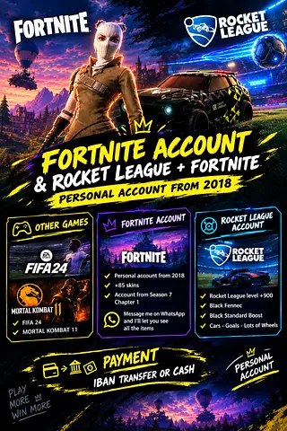 Personal Sony & Epic Games account with a full of Fortnite and Rocket League items and skins